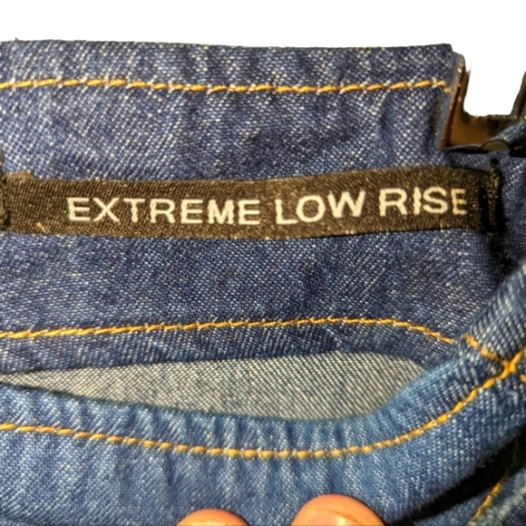 **SOLD** NEW JARED LOW RISE DIAMOND Y2K PATCHWORK JEANS Size 24 - Picture 9 of 11